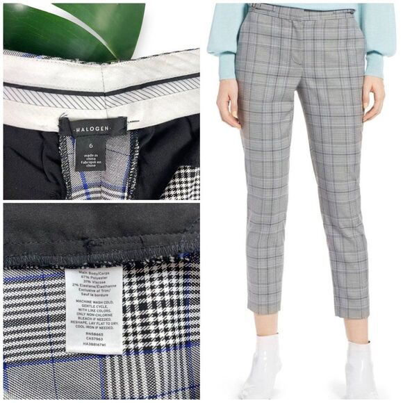 Halogen Grey Plaid Slim Fit Ankle Pants - Picture 9 of 11